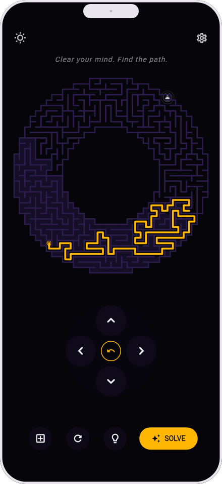 Mazefulness app screenshot 5 of 6 (iphone, dark theme)