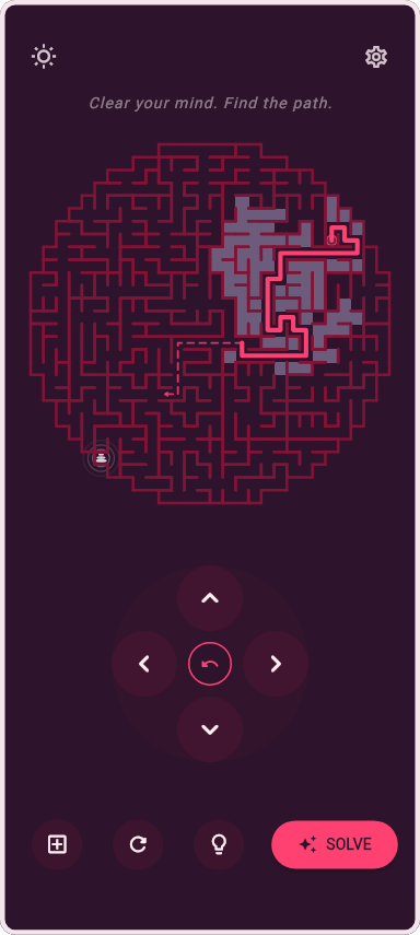Mazefulness app screenshot 2 of 6 (pixel, dark theme)