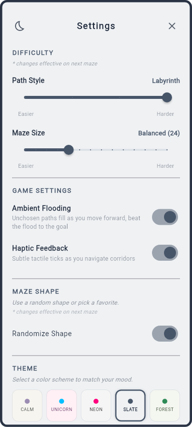 Mazefulness app screenshot 6 of 6 (pixel, light theme)